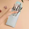 Kit de Mini Pincéis de Maquiagem Portátil para Viagem com 8 Peças Pincel para Sombra Cor Morandi Suprimentos de Beleza para Iniciantes Armazenamento