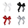 Celebridad de Internet Lazo de Perla Cinta Joyería para Uñas Metal Mate Estéreo Blanco y Negro Borgoña Decoración de Uñas con Lazo