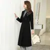 Nuevo Abrigo Largo de Lana de Alta Gama Otoño-Invierno 2026 para Mujer, Gabardina de Color Sólido de Longitud Media para el Trabajo, Abrigo de Lana