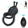 Anillo para pene Nezha controlado a distancia para hombres, vibrador, firme, duradero, de doble anillo, divertido juguete para el dormitorio, herramienta anti-eyaculación precoz