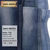 Fornecimento pontual de 12 jeans elásticos de cetim 12 * 200D, tecido jeans feminino azul escuro T7051