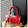 Bolso de Mano de Lunares Versátil de Nicho Bolsos Bolso Boston Casual Nueva Moda Bolso de Hombro Único Cruzado para Mujer