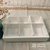 Caixa de Sobremesa de Nove Divisões para Piquenique de Acampamento Caixa de Embalagem para Frutas Caixa de Embalagem de Papel para Cupcake Mousse Nove Divisões