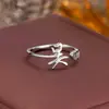 Anillo de Plata de Ley 925 100 Apellidos Familiares Apellido Familiar Anillo para Mujer Nuevo Amor Diseño de Nicho Sentido Anillo de Dedo Abierto Todo-partido Regalo