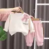 Nuevo Conjunto de Primavera y Otoño para Niñas, Conjunto de Dos Piezas de Dibujos Animados de Manga Larga y Pantalón Largo para Bebés y Niños Pequeños, Ropa de Primavera de Moda
