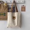 Bolsa de lona estilo europeu feminina, ombro único, estilo japonês, estilo coreano, fofa, artística, grande capacidade, bolsa de classe para estudantes
