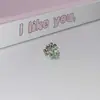 Coleção de Unhas de Osso de Ouvido de Aço Titânio Verde Menta Transparente Pequenas Frescas Microcravejadas com Zircônia Doces Brincos de Trevo de Quatro Folhas