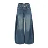 Calça Jeans Casual de Cintura Dupla com Pregas e Barra até o Chão para Mulheres - Design de Nicho Estilo Americano Spicy Girl - Novo Produto 2026