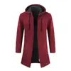 Cardigan de Tricô Masculino de Comprimento Médio Outono/Inverno 2021 Aliexpress Comércio Exterior Suéter Masculino com Capuz Camada Base Atacado