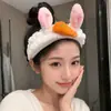 Faixa de cabelo fofa e criativa com rosto engraçado para lavar o rosto coreana, faixa de cabelo de cenoura e peixe salgado de celebridade da internet, faixa de cabelo estilo TikTok para mulheres