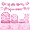 Mm257 Pijama de Encaje Pijama de Fiesta Vajilla de Fiesta para 8 Personas Set de 4 Piezas Plato de Papel Servilleta de Papel Vaso de Papel