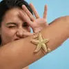 Pulsera de Metal Abierta con Forma de Estrella de Mar Exagerada, Nuevo Estilo Festivo Transfronterizo Europeo y Americano, Accesorio de Mano Versátil Estilo Bohemio de Playa