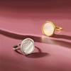 Anillo de concha marca de moda europea y americana ins red net estilo frío personalidad de moda anillo geométrico redondo con incrustaciones de concha suministro