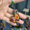 Colgante de Cadena para Teléfono de Caballo Pequeño Lindo Estilo Chino, Madera Arcoíris, Palo de Rosa, Sándalo Verde Encanto para Bolsa, Colgante Hecho a Mano