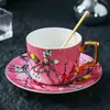 Xícara de café de luxo vintage com toque requintado e de alta qualidade, conjunto de xícaras de chá da tarde em porcelana, conjunto de chá, presente de aniversário e inauguração de casa