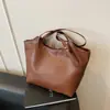 Bolsa Transversal Feminina Retro Texturizada de PU 2026, Grande Capacidade, Simples e Versátil, Adequada para o Dia a Dia, Bolsa de Ombro Único Feminina