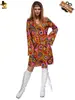 Saia Hippie Estampada para Menina Grande Festa a Fantasia de Carnaval Cosplay Adulto Feminino Fantasia Hippie