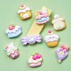 Casa de Pasteles Animales Brillante Dibujos Animados Pegamento de Crema Accesorios Hebilla de Zapato con Agujero Material Accesorios de Resina Joyería DIY Pasador de Pelo