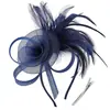 Novo Adorno de Cabeça de Malha com Penas para Noivas Europeias e Americanas, Adorno de Cabeça Retrô para Festival de Corridas de Cavalo, Flor de Cabeça para Apresentação, Acessórios de Cabelo, Faixa de Cabelo