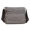 Bolso de Hombro Cruzado de Cuero para Hombre para Viajes de Negocios Casual Versátil Trabajo Bolso de Negocios para Hombres Bolso con Cremallera Multicapa Bolso de Celebridad de Internet Hombres