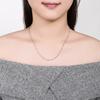 Collar chapado en plata para mujer cadena de onda de agua cadena simple lisa cadena coreana para clavícula sin colgante cadena Joker 45cm venta al por mayor de fábrica