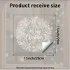 Sencilla corona de Navidad dibujada con líneas blancas, pegatina electrostática para ventana, no necesita pegamento, no daña el cristal, perfecta para decorar las ventanas del salón y crear un ambiente festivo