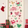 Pegatinas de pared temáticas de Mickey Navideño, diseños de hombre de jengibre, bastón de caramelo y copo de nieve, combinación de letras en inglés, para decoración navideña de tiendas