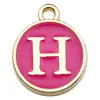 Colgantes de letras del alfabeto inglés de doble cara color rojo rosa que gotean aceite, dijes creativos para pulseras, llaveros, accesorios de joyería DIY