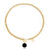 Europa y Estados Unidos joyería transfronteriza ins cadena de metal de aluminio cadena de moda cool colgante de fritilaria negra collar cadena de suéter para mujer alto sentido