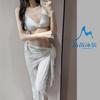 Bikini Traje de Bikini Traje de Baño para Mujer Nuevo Sexy Aguas Termales Dividido Conjunto de Tres Piezas Celebridad de Internet Vacaciones Traje de Baño para la Playa