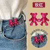Fivela Ajustadora de Cintura em Formato de Urso, Removível, Sem Necessidade de Pregos ou Costura, Botão de Cintura para Jeans, Ferramenta Mágica para Ajustar o Tamanho da Cintura de Grande para Pequeno