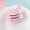 Monedero de Felpa Lindo de Dibujos Animados, Estuche para Auriculares de Muñeco 3D Abeja, Bolsa de Almacenamiento de Monedas con Cremallera de Color Caramelo