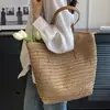 Bolsa de Palha para Férias na Praia de Verão Transfronteiriça Individual Nova 2025 Versátil para o Dia a Dia Bolsa de Ombro Tote Tecida