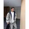 Sudadera de Marca de Peso Pesado de Moda para Primavera y Otoño para Hombres y Mujeres, Estilo Retro Americano, Sudadera para Parejas, Chaqueta Casual de Bloques de Color de Alta Costura
