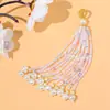 Borlas de miçangas Xiaomi, borlas de miçangas de arroz, chaveiro estilo chinês tradicional Hanfu, pequeno pingente, acessórios artesanais DIY, ornamentos de jade