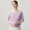 Nueva capa base de punto de cachemira para otoño e invierno, moderna, suave, cómoda, lisa, simple, de manga larga, cálida y elegante para mujer