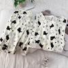 Pijama simple de verano de estilo coreano nuevo para mujer, de manga corta y shorts, dulce y lindo, ropa de casa de verano, traje de dos piezas