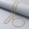 Diseño de cadena lisa, adecuado para tejer suéteres, unisex, pulsera simple de múltiples cadenas, collar de cadena, versátil trenzado de acero de titanio