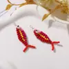 Pescado Colorido Tejido Divertido de Dibujos Animados Colgante Pendientes Dopamina DIY Pendientes Colgante para Bolsos Llavero Accesorios
