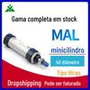 Yingmei Brand Yadke MAL40x25x50x70x75x100x150x200-U-SU Mini Cilindro de Cauda Plana