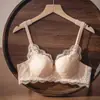 Lencería Sexy Pecho Pequeño Sujetador Push-Up Recogida Lateral del Pecho Anti-Caída Estilo Francés Pura Tentación Conjunto de Sujetador de Encaje para Mujer
