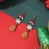 Nuevos pendientes navideños con diseño de dibujos animados, sencillos y combinables con todo, de Papá Noel, de alce y copo de nieve.