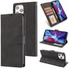 Adecuado para funda de cuero para teléfono móvil Iphone17, Funda de teléfono Samsung S26 con ranura para tarjetas, Funda tipo billetera mate con sensación de piel 16E Color puro