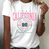 Camiseta Feminina Retrô com Estampa Gráfica da Califórnia, Manga Longa - Macia, Elástica, Gola Careca, Top Casual, West Los Angeles