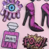 Etiqueta Bordada por Computadora Etiqueta de Tela con Cuentas Pegatina Bordada Ojo Labial Insignia de Tela Accesorios para Ropa Parche DIY Pegatina de Tela