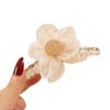 Novo arco borla garra clipe organza dupla face flor tubarão clipe cabelo acessórios estilo coreano elegante pérola grampo de cabelo