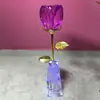 Regalo de San Valentín Adornos de Rosa de Cristal para Novia y Esposa Artesanías Románticas de Cristal Regalo de Cumpleaños
