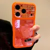 Capa de Celular Fofa Estilo Coreano com Design de Gatinho em Linhas de Xadrez e Bolinhas para Apple 18 Pro Max, Alto Valor Estético para Meninas