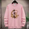 Sudadera Nueva para Hombre de Primavera y Otoño Pulóver de Tejido Compuesto para Hombre Cuello Redondo Holgada Talla Grande Deportiva Casual Dragón Chino Pesado