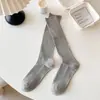 Calcetines largos de punto doble para mujer de otoño e invierno, color gris liso, hasta el tobillo, ligeramente compresivos, efecto adelgazante, calcetines de mujer color café, calcetines de algodón